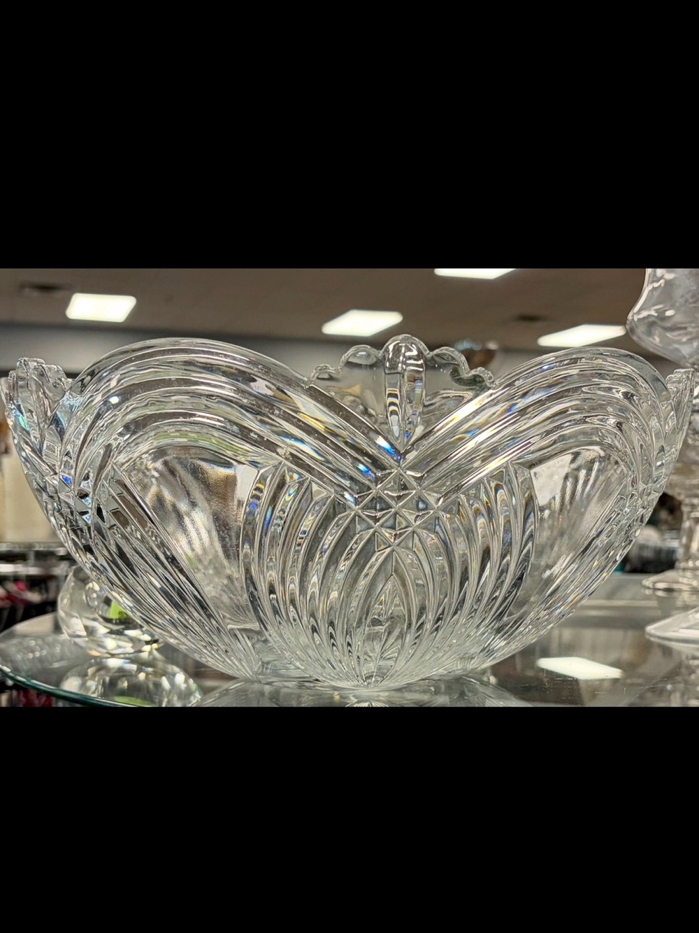 Clear Crystal Cut-Glass Decorative Bowl - Classic Home Accent